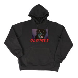 Hoodie Canguro Negro Lobo Old Tree