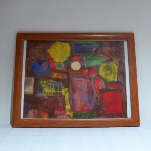 Cuadro artístico enmarcado – pintura abstracta firmada