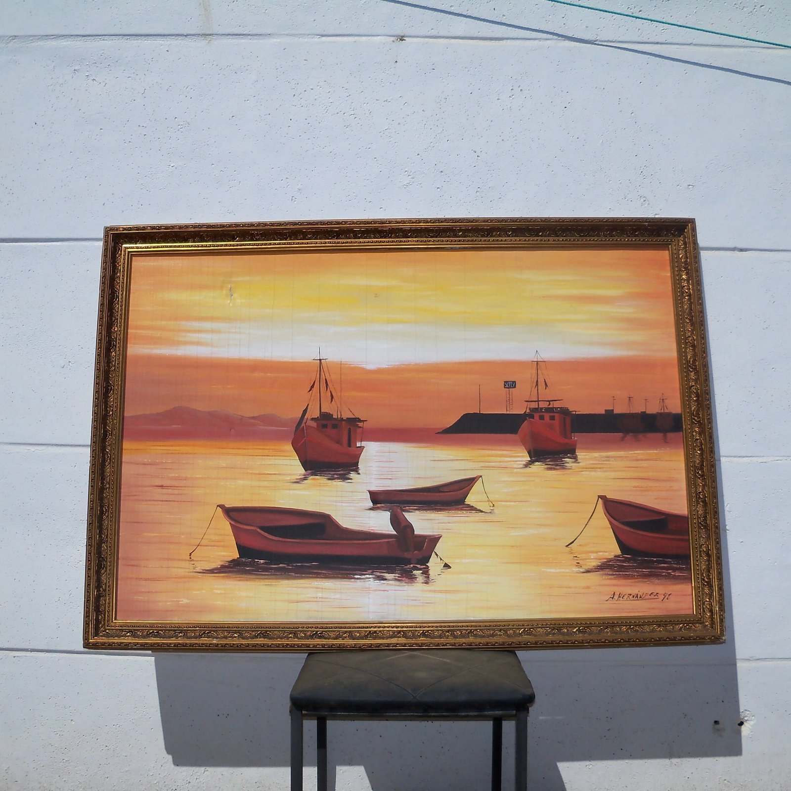 Cuadro enmarcado “Barcos al atardecer”